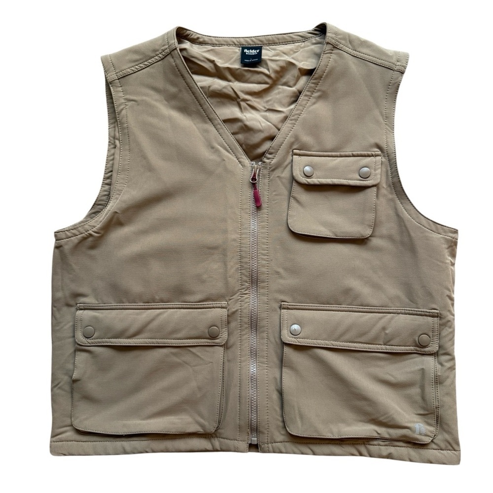 Bonobos Fielder Utility Cargo Pocket Vest Mens L Beige Tan Outdoor Gorpcore Warm